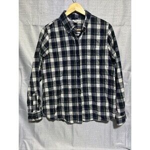 LL Bean Women‎ Tartan Plaid Flannel Shirt Long Sleeve Button M Work 90s Vintage